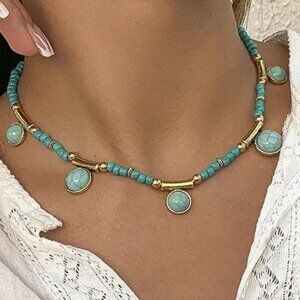 Free People  -  Western Turquoise Southwestern Necklace